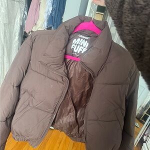 Garage Chocolate Brown Mini Puff Jacket